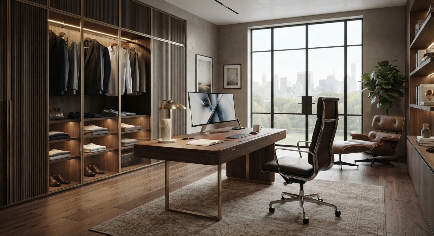 Gardırop Yanında Ergonomik ve Şık Çalışma Noktası